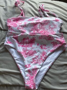 SHEIN Pink Two Piece Bathing Suit